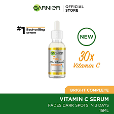 Garnier Skin Active Bright Complete Vitamin C Booster Serum 15 ML - Contains Niacinamide